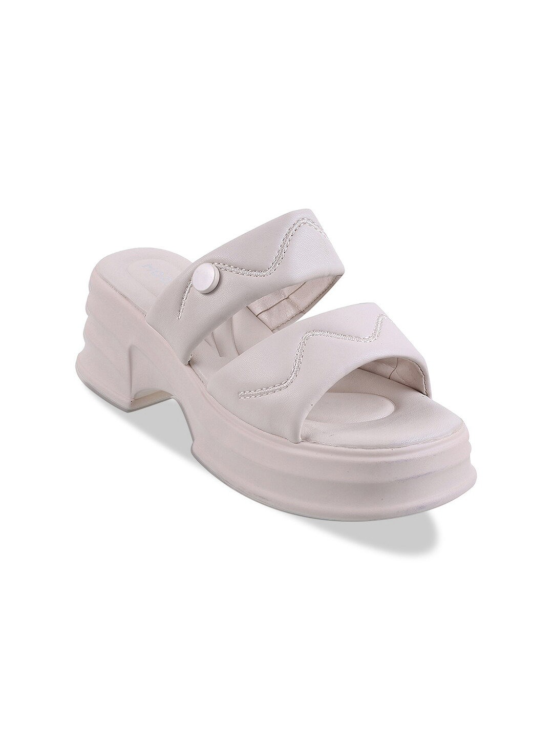 

Mochi Open Toe Platform Heels, Beige