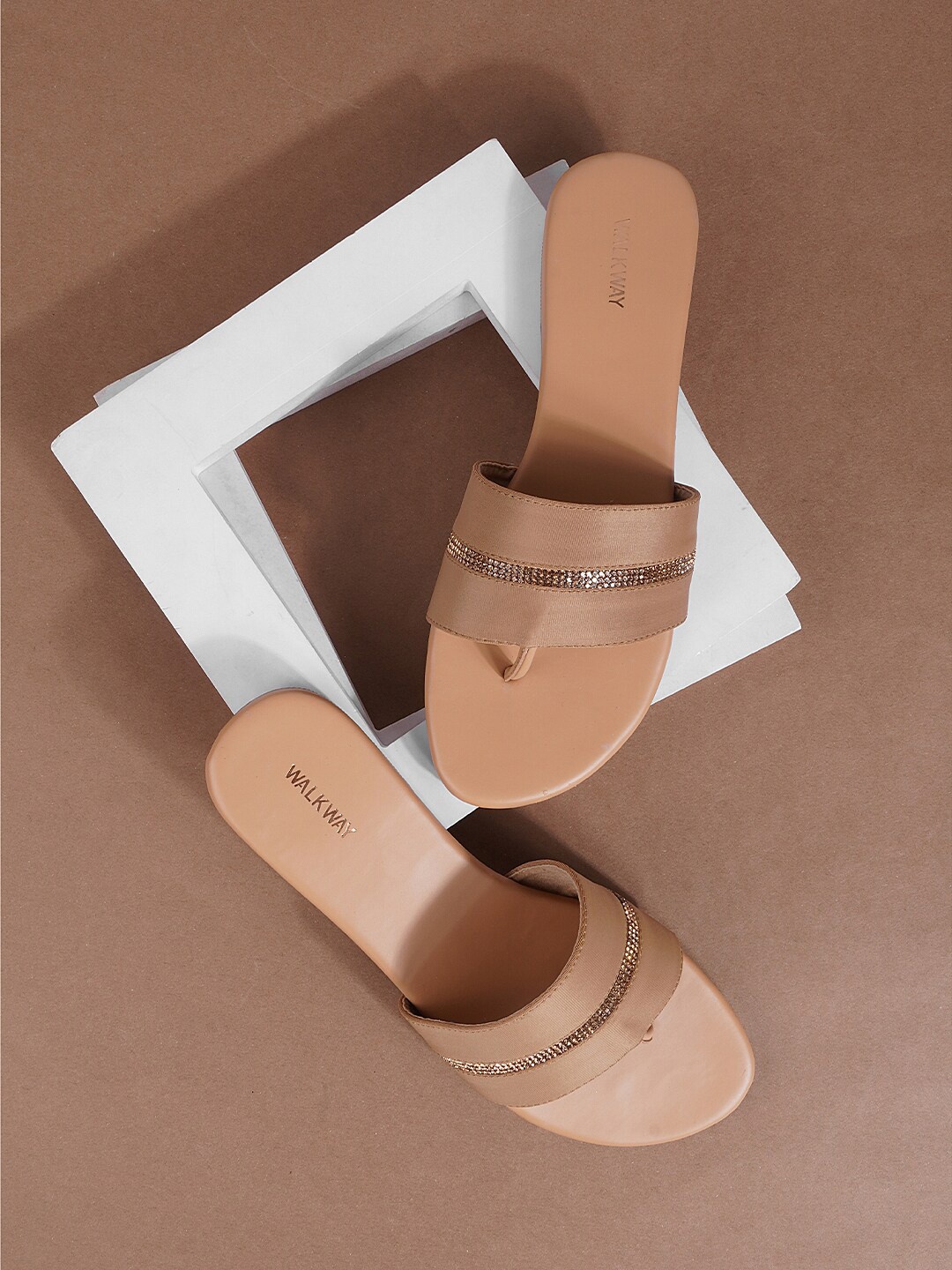

WALKWAY by Metro Embellished Open Toe Flats, Gold