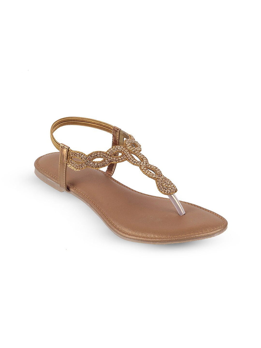 

WALKWAY by Metro Embellished T-Strap Flats, Gold