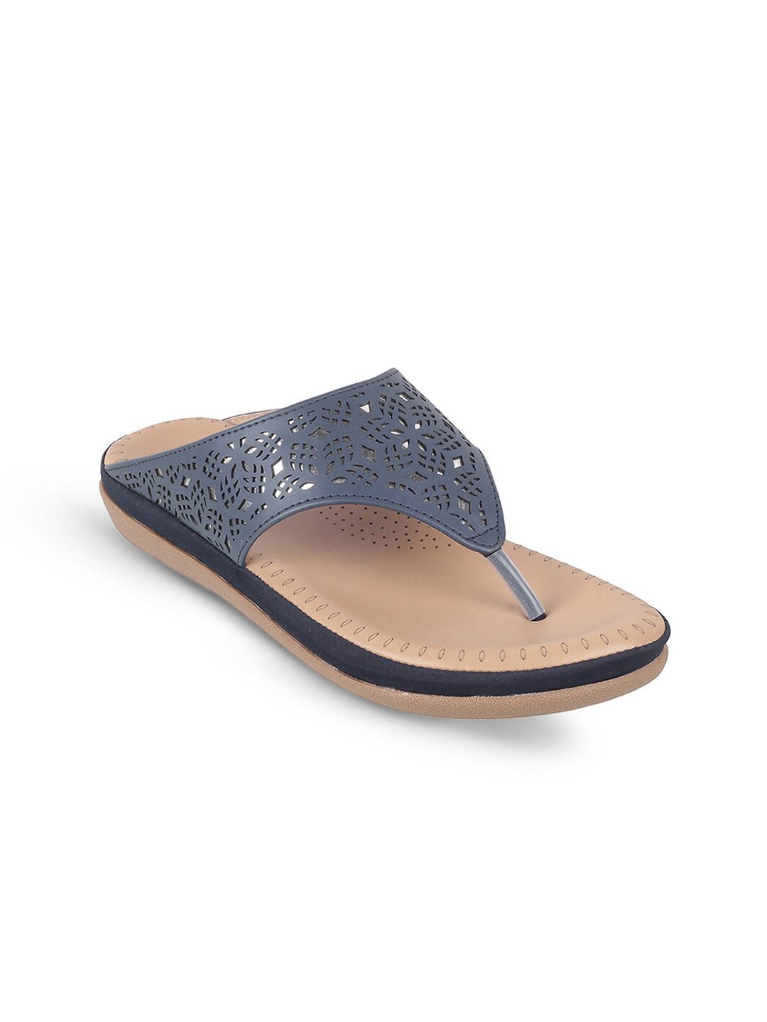 

WALKWAY by Metro Laser Cut Open Toe Flats, Blue