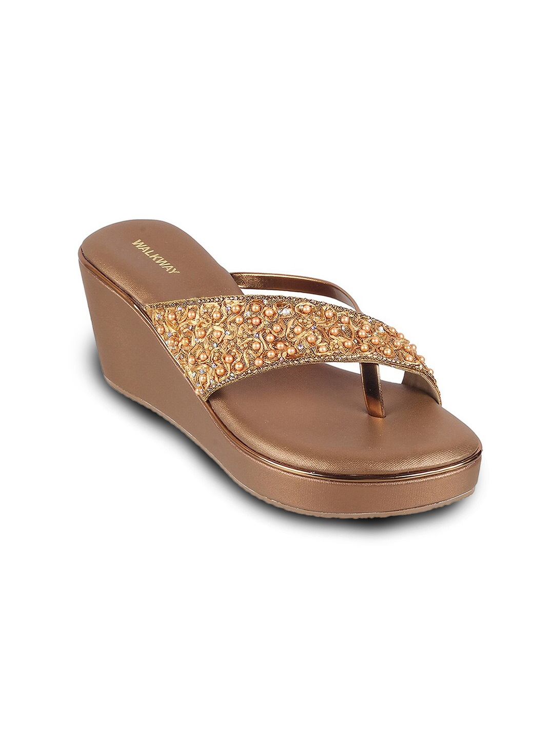 

WALKWAY by Metro Embellished One-Toe Wedge Heels, Gold