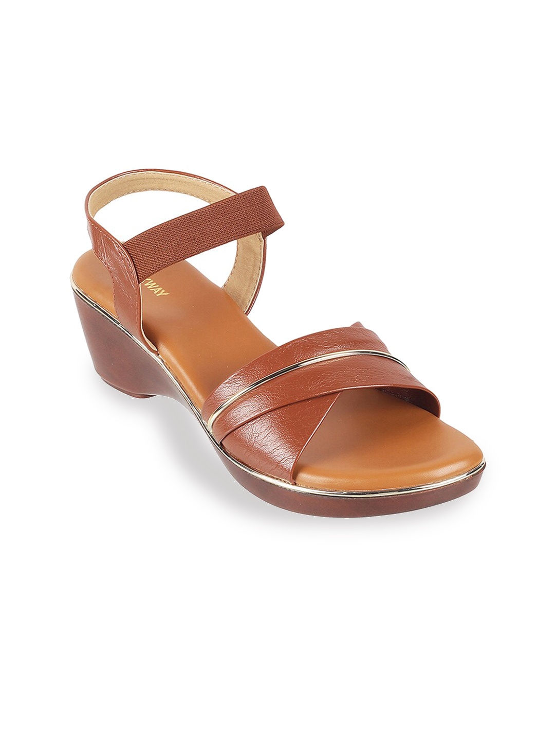 

WALKWAY by Metro Open Toe Wedge Heels, Tan