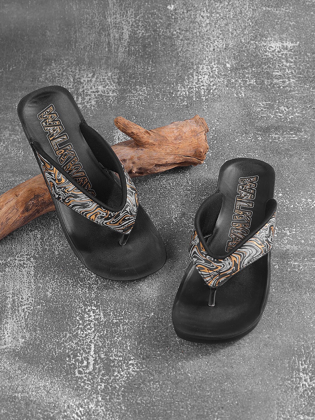 

WALKWAY by Metro Printed Open Toe Wedge Heels, Black