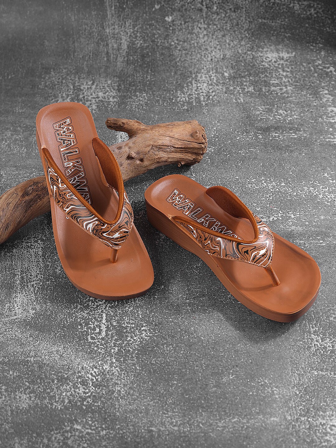 

WALKWAY by Metro Printed Open Toe Wedge Heels, Tan