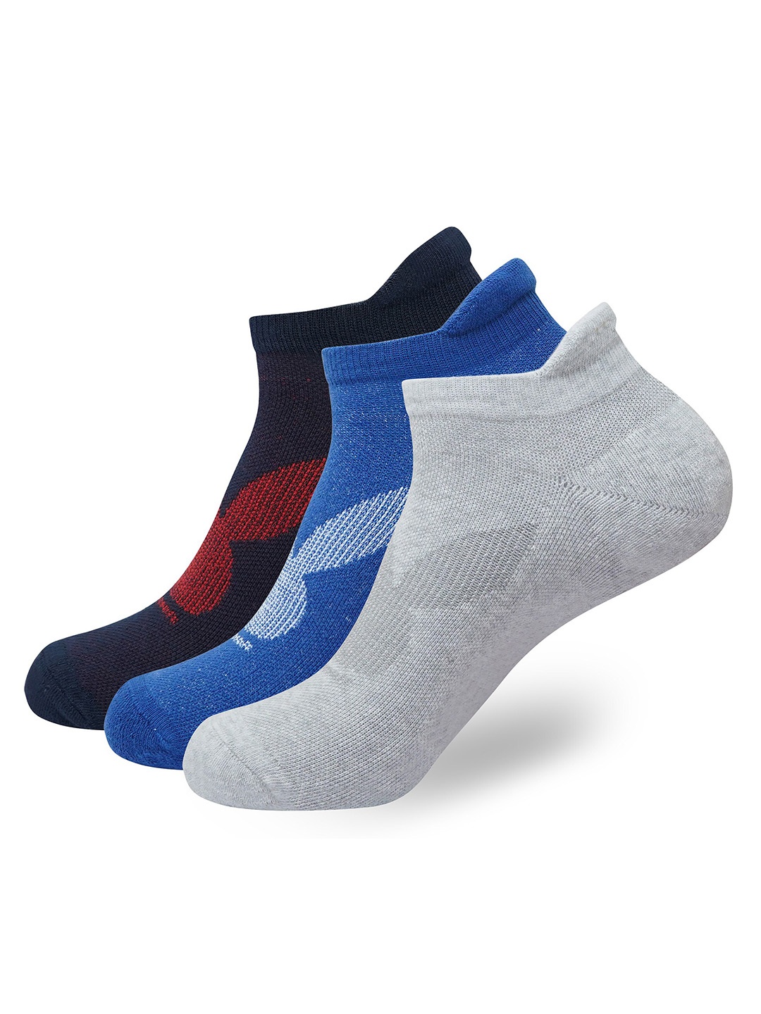 

Playboy Men Pack Of 3 Patterned Ankle Length Socks, Blue