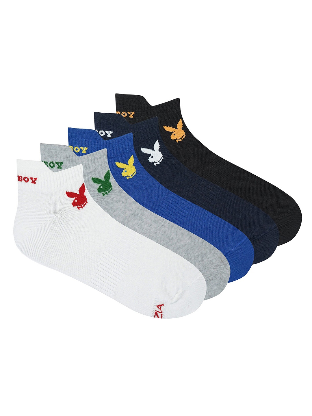 

Playboy Men Pack of 5 Ankle Length Socks, Black