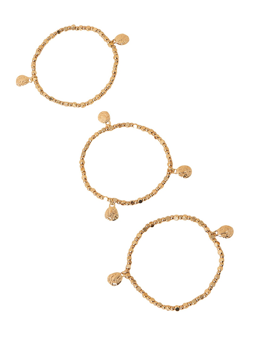 

Accessorize Women Set Of 3 Elasticated Bracelet, Gold