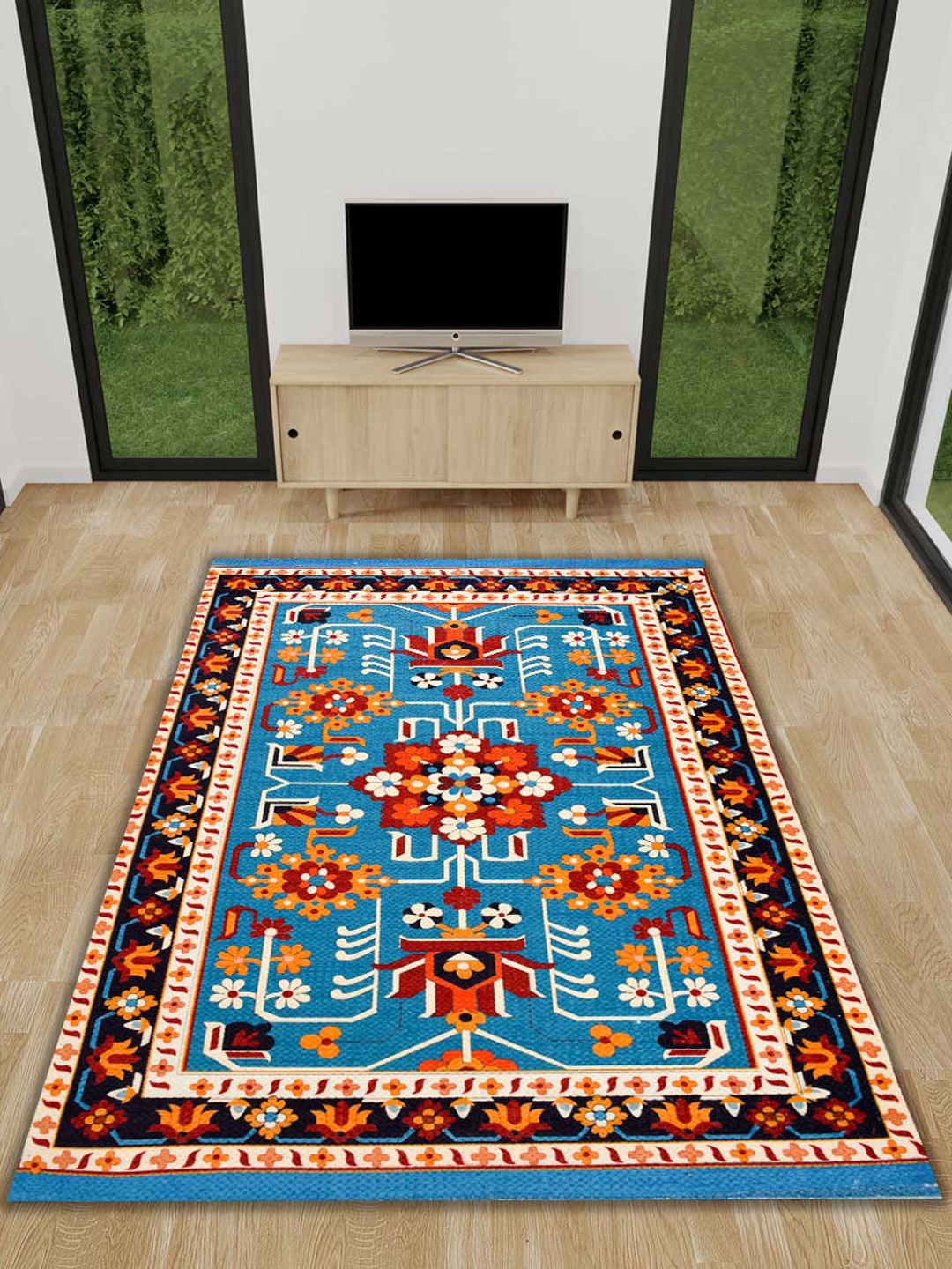 

RANGOLI Unisex Multi Carpets, Blue