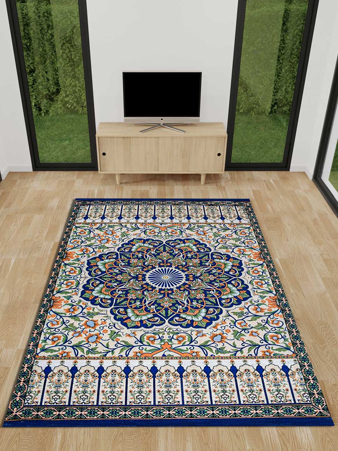 

RANGOLI Unisex Multi Carpets, Blue