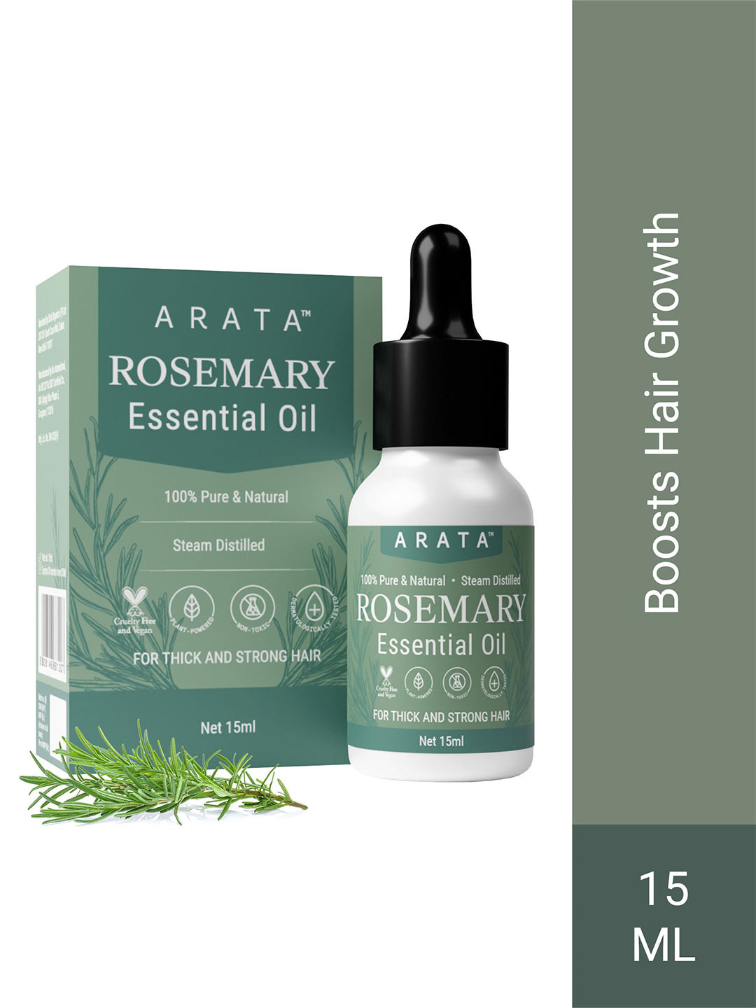 

ARATA Rosemary Essential Oil For Thick & Strong Hair - 15ml, White