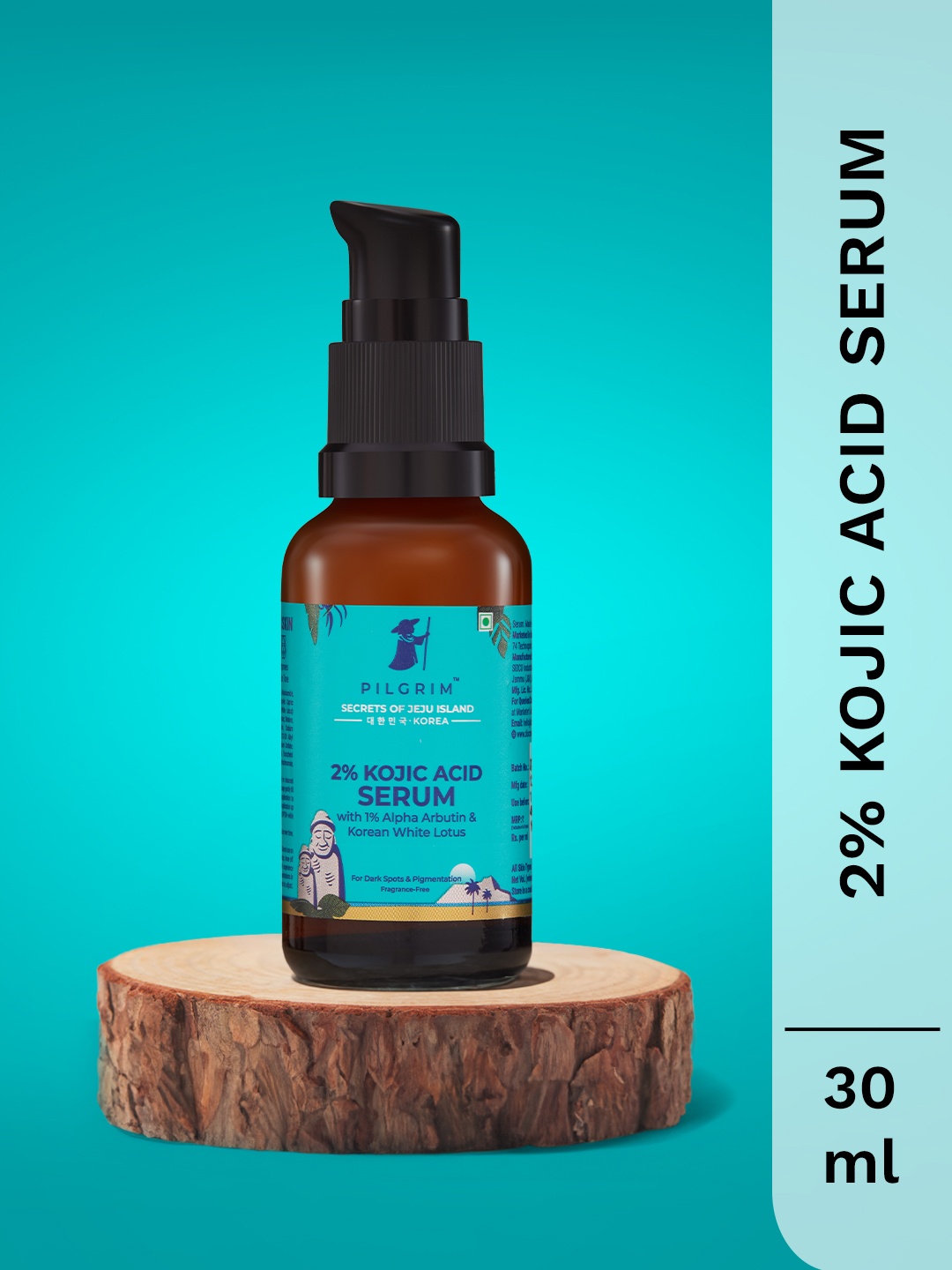 

Pilgrim 2% Kojic Acid Face Serum For Dark Spots & Pigmentation - 30ml, Teal