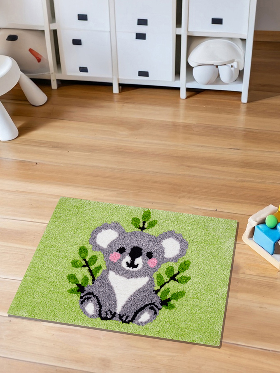 

Rangoli Green Cartoon Printed Anti Skid Tuffted Kids Room Rug | 40 x 60 cm