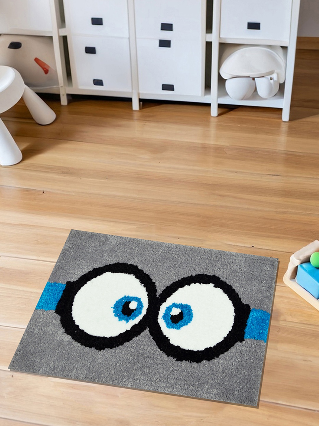 

RANGOLI Grey Cartoon Printed Anti Skid Tuffted Kids Room Rug