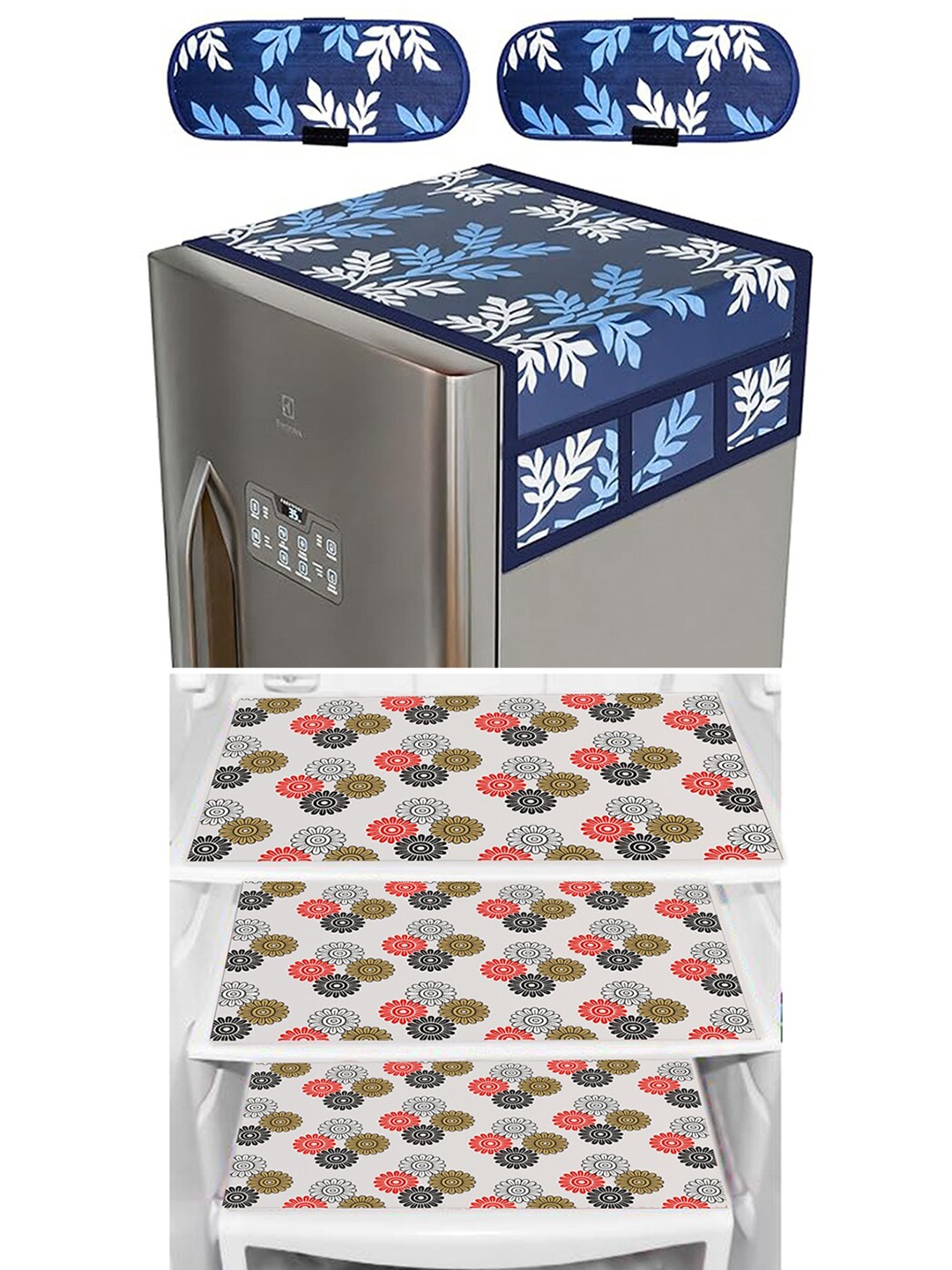 

Dakshya Industries Blue & White 6-pcs Printed Refrigerator Covers