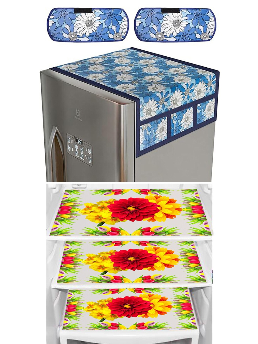 

Dakshya Industries Blue & Red 6 Pieces Printed Refrigerator Covers