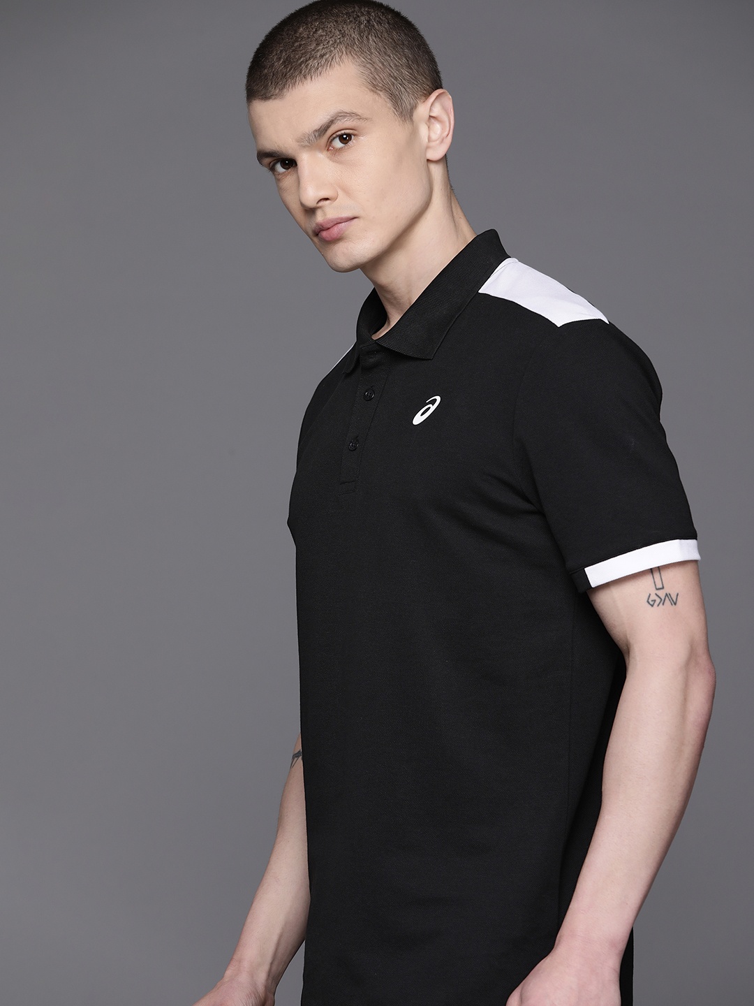 

ASICS Polo Collar Training T-shirt, Black