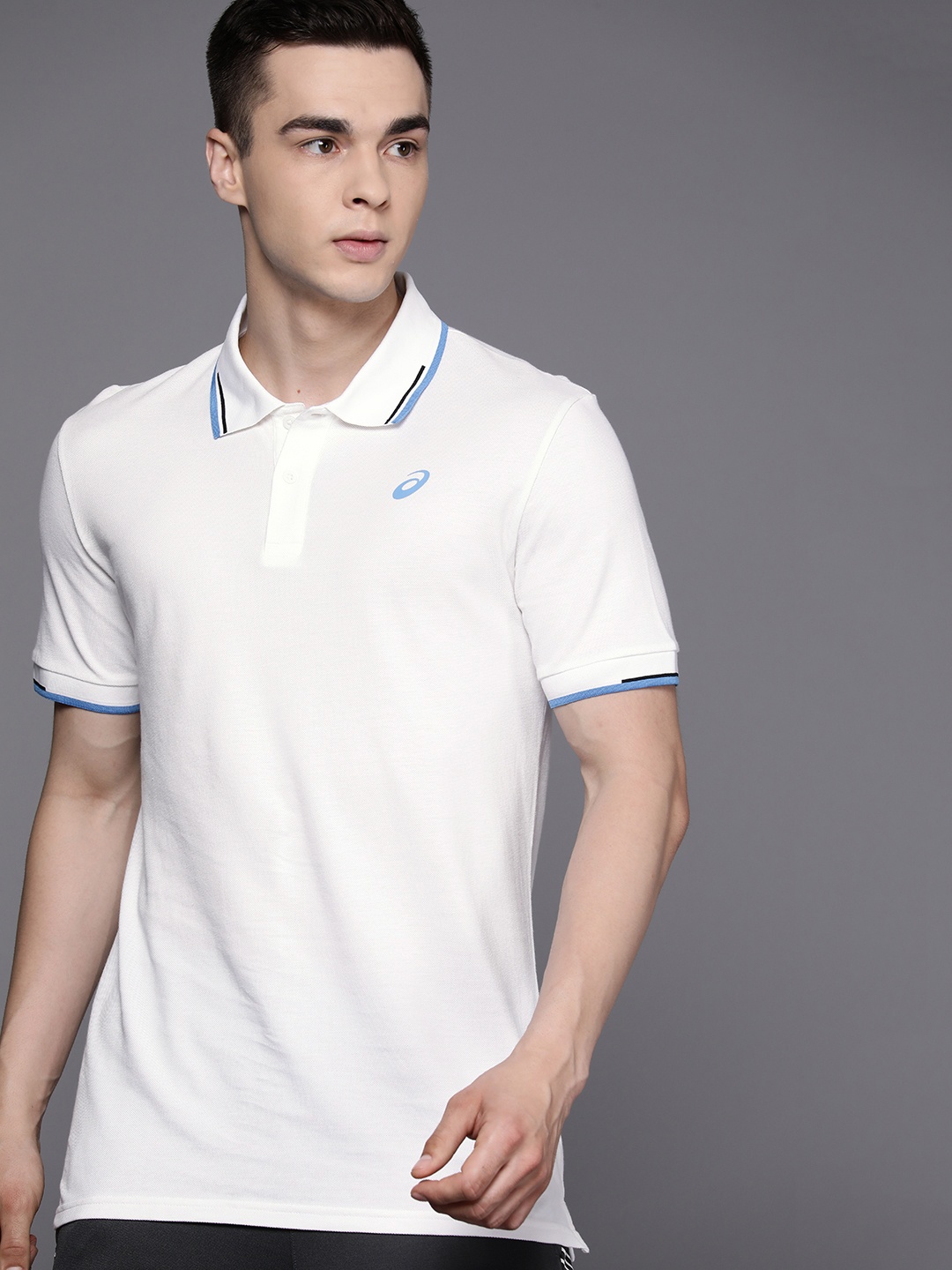 

ASICS Men Polo Collar Pure Cotton T-shirt, White