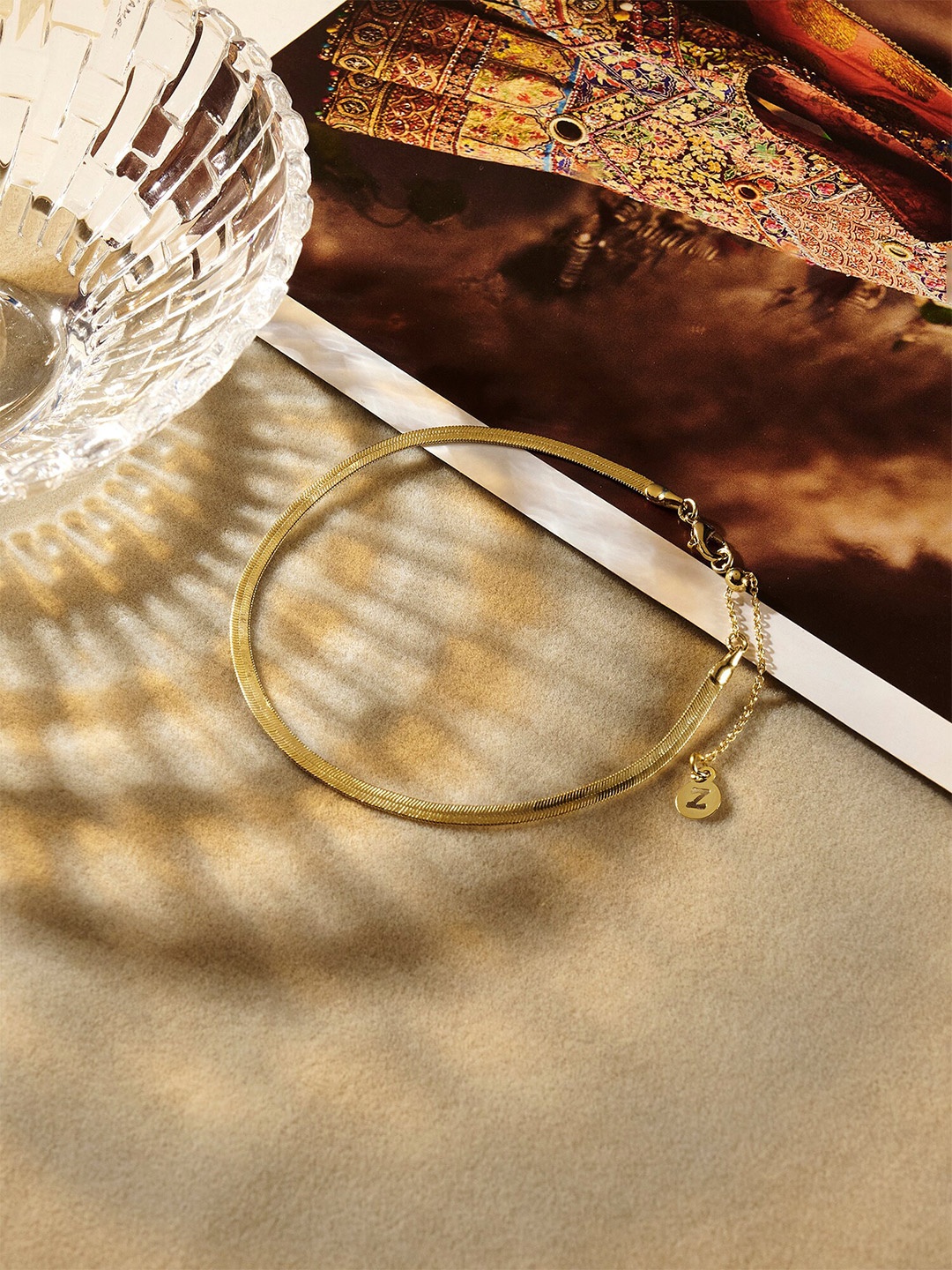 

Accessorize London Women 14K Gold Plated Z Omega Anklet