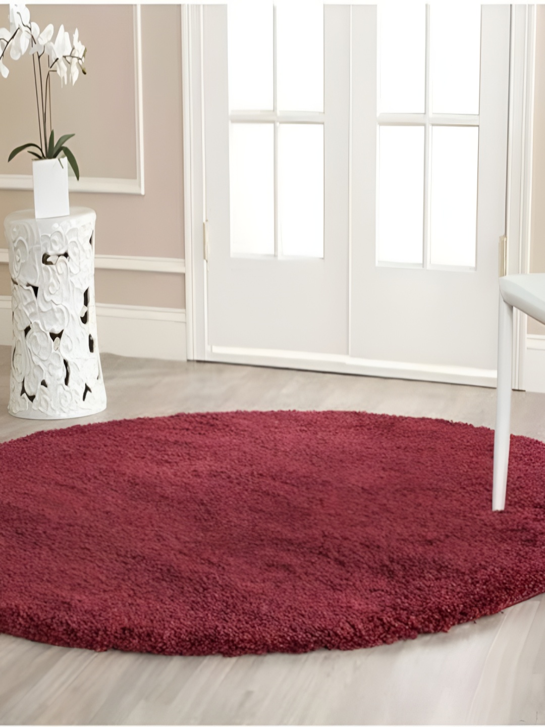 Shopgallery Maroon Geometric Anti-Skid Carpet