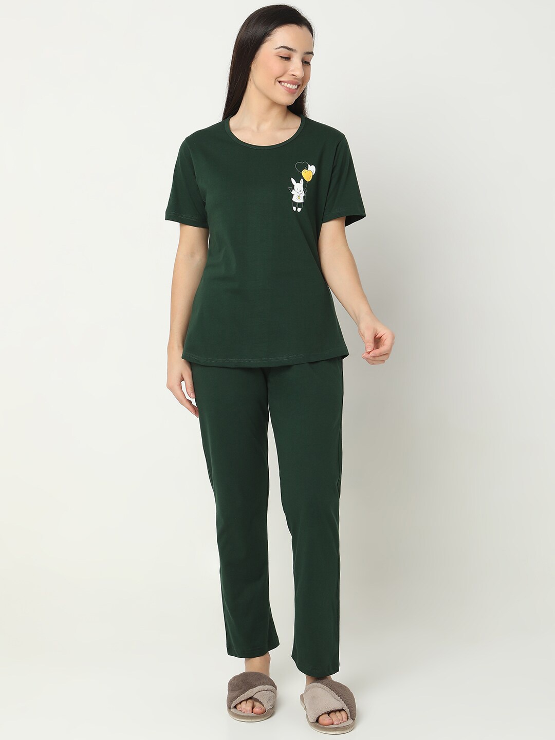 

Smarty Pants Pure Cotton Night Suit, Green