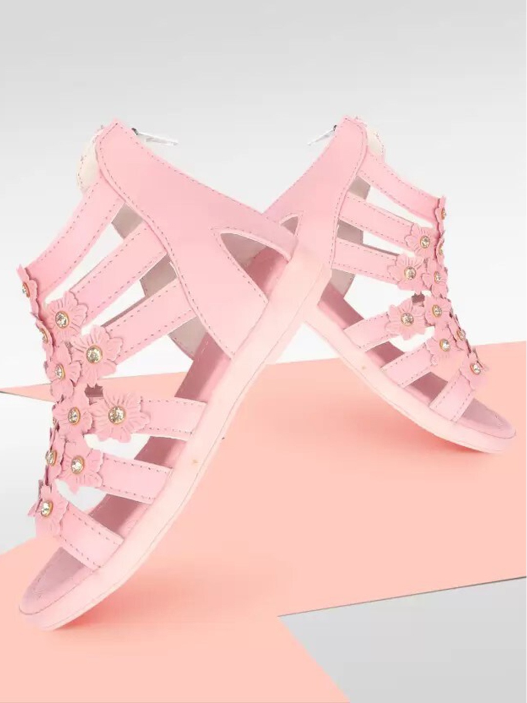 

BAESD Girls Embellished Gladiators, Pink