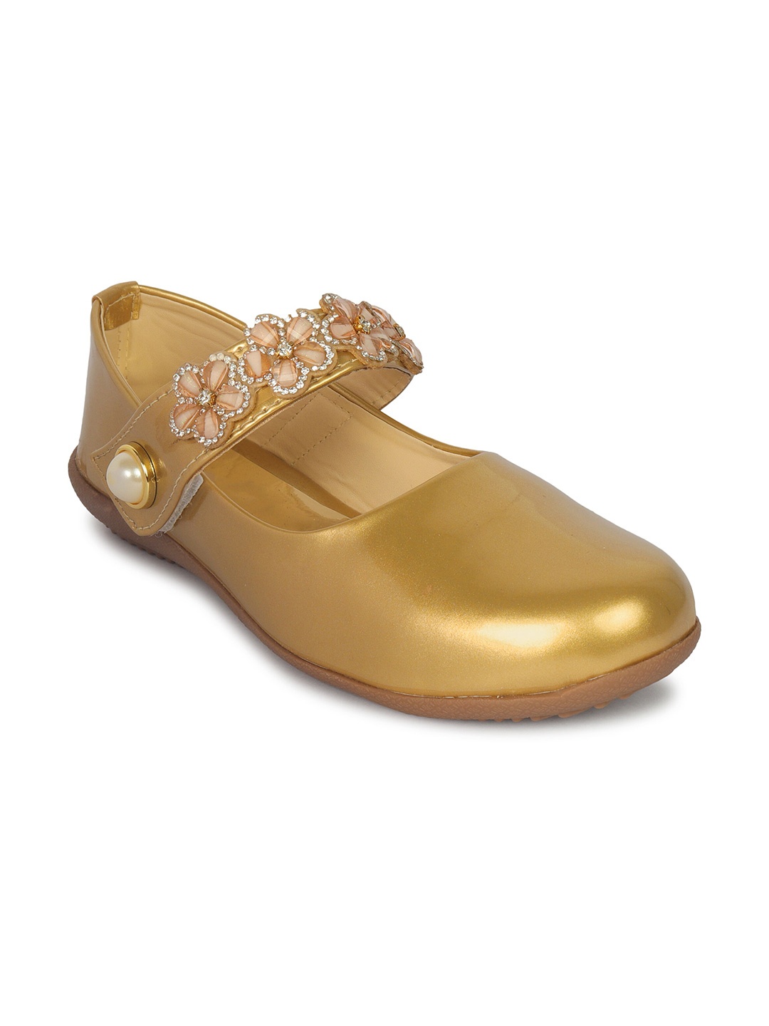 

BAESD Girls Embellished Ballerinas, Gold