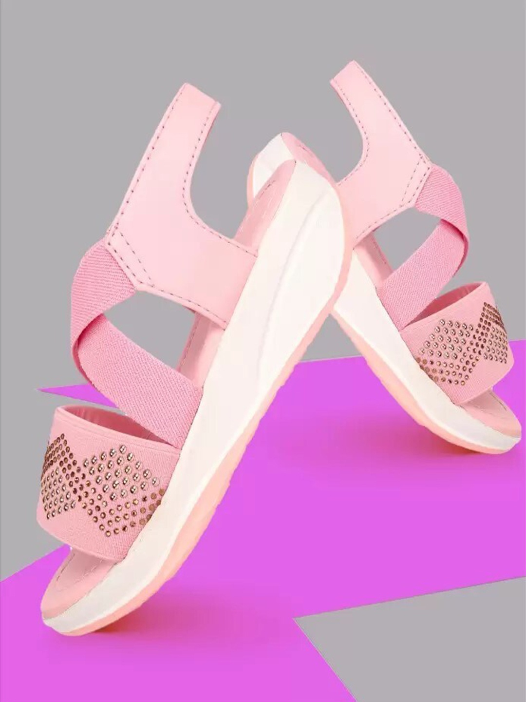 

BAESD Girls Embellished Open Toe Comfort Heels, Pink