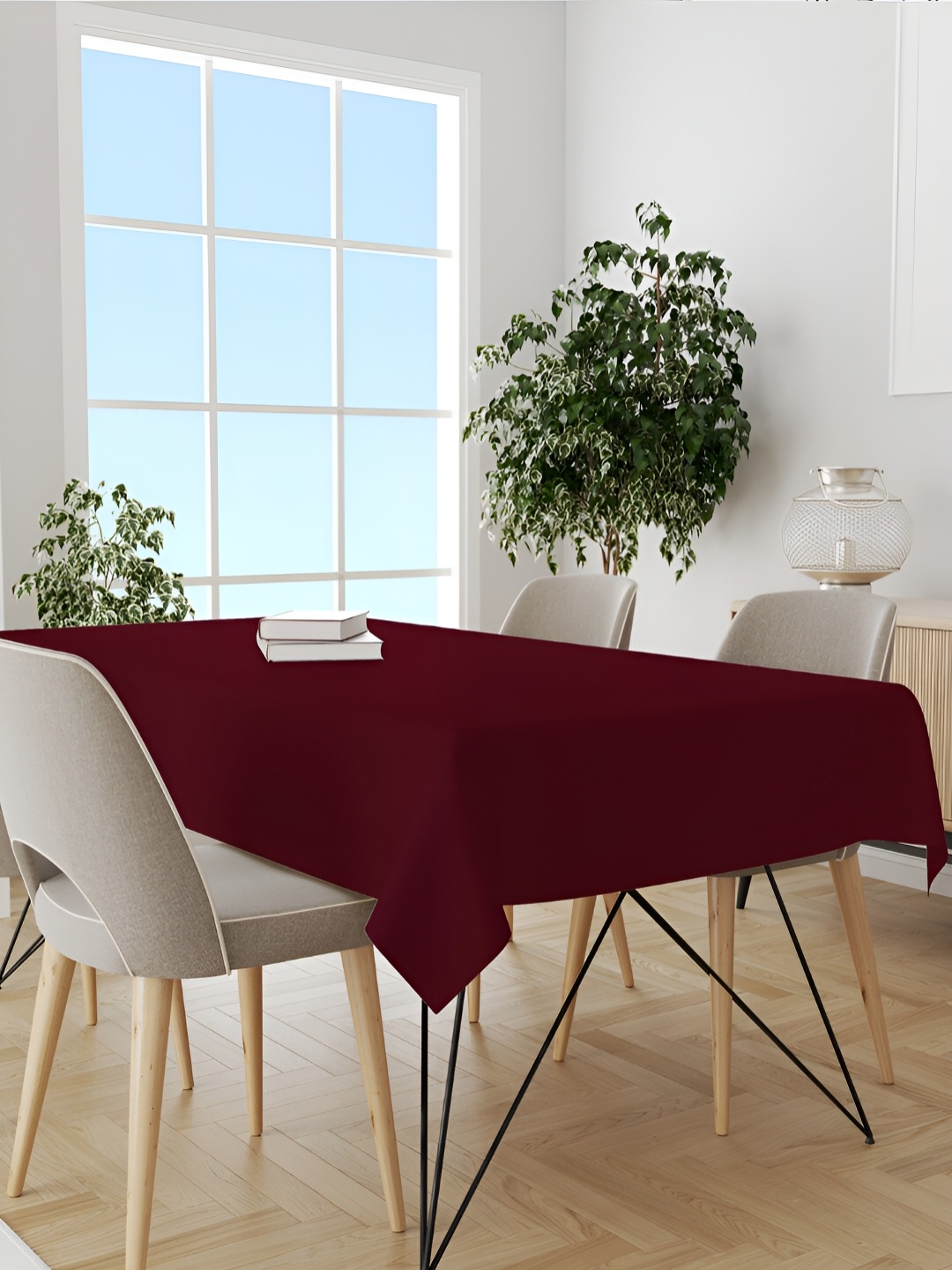 

Trance Home Linen Maroon Rectangular Cotton 6 Seater Table Cover