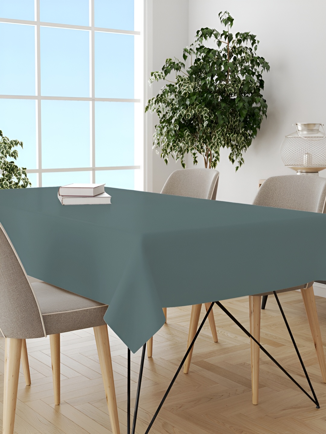 

Trance Home Linen Blue Rectangular Cotton 4 Seater Table Cover