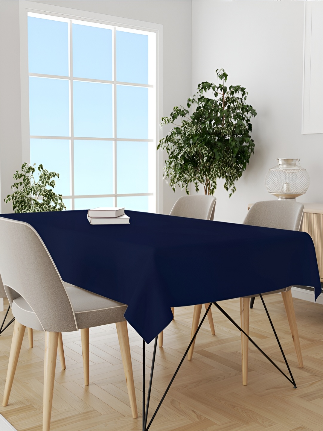 

Trance Home Linen Navy Blue Rectangular Cotton 4 Seater Table Cover