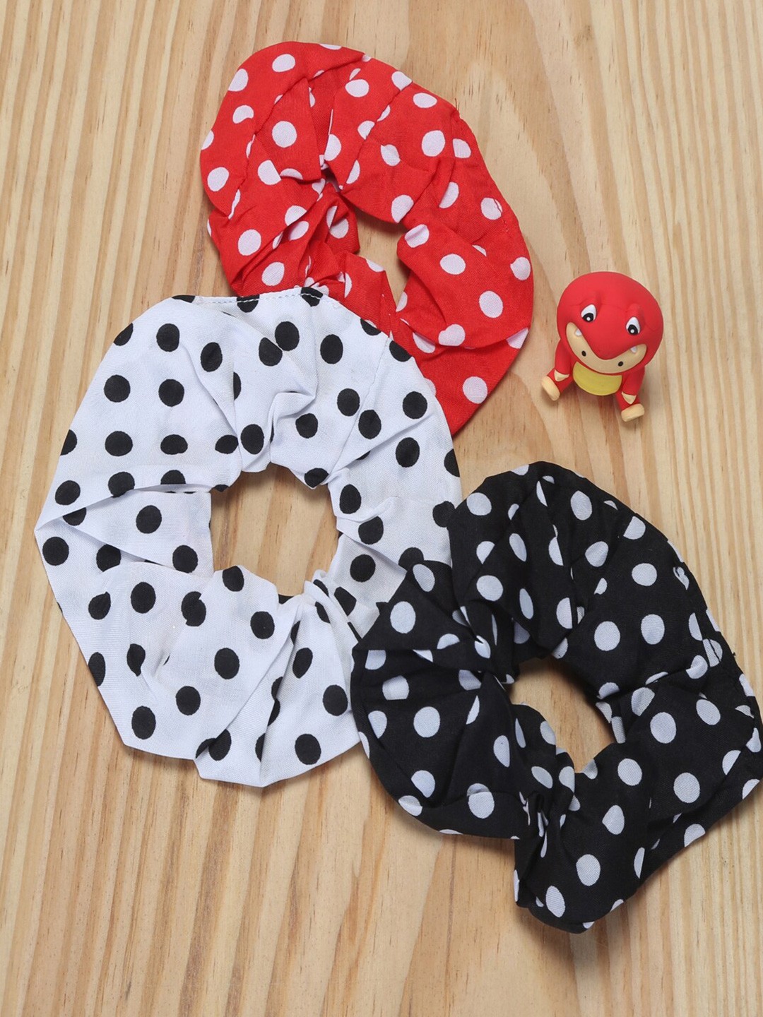 

Jewelz Set of 6 Printed Satin Ponytail Holders, Black