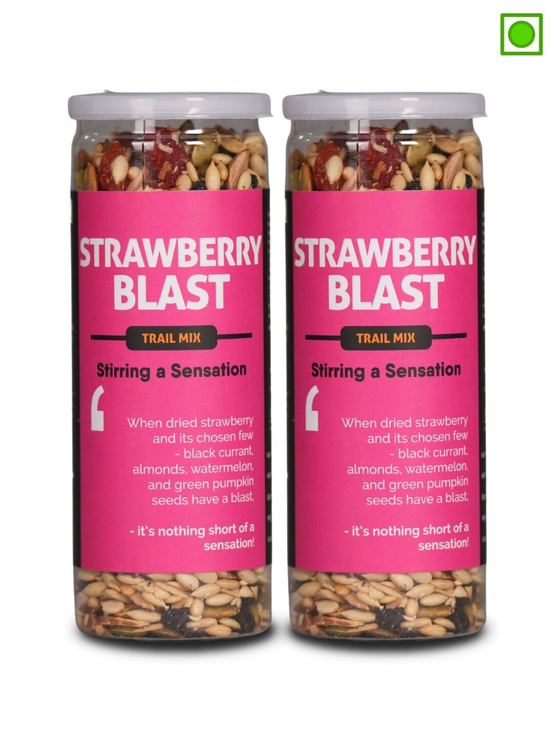 

Omay Foods Set Of 2 Strawberry Blast 320g, Pink