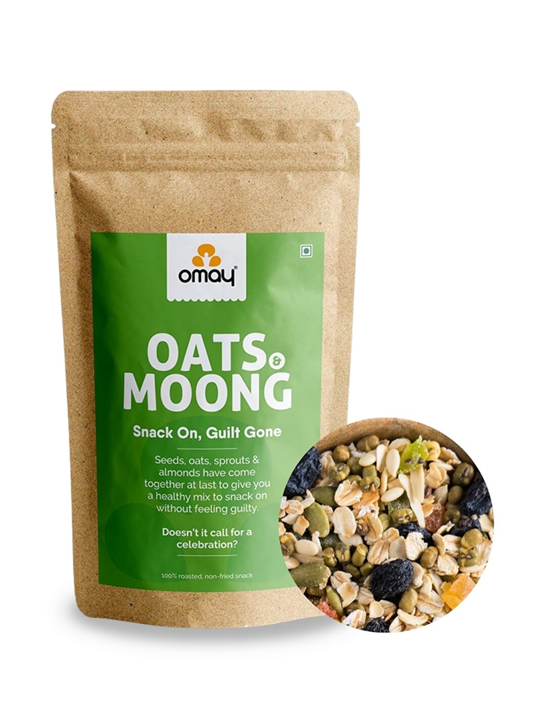 

Omay Foods Oats & Moong Mix - 400 gm, Green