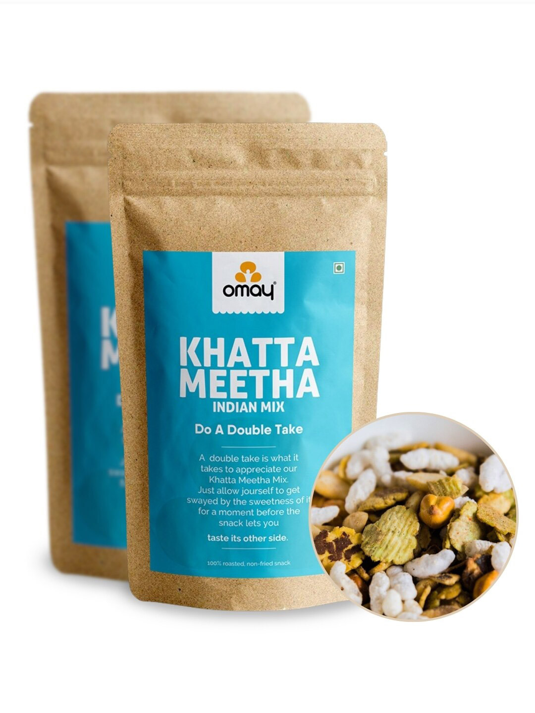 

Omay Foods Pack of 2 Khatta Meetha - 400 gms Each, Blue