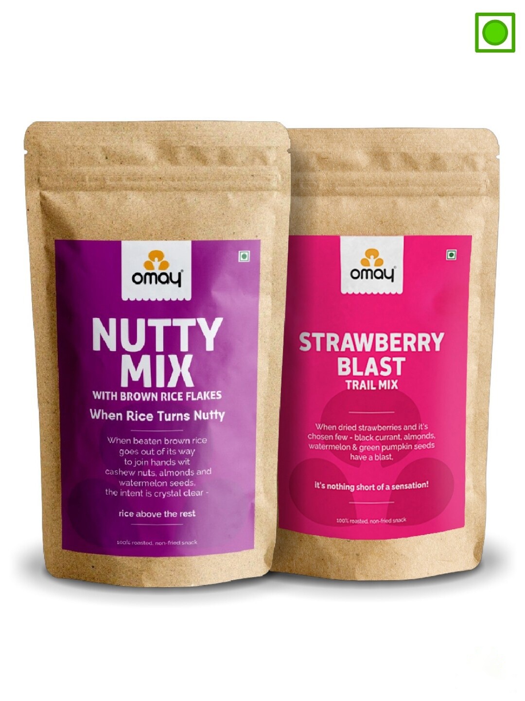 

Omay Foods Set of 2 Berries & Nuts 400g each, Beige
