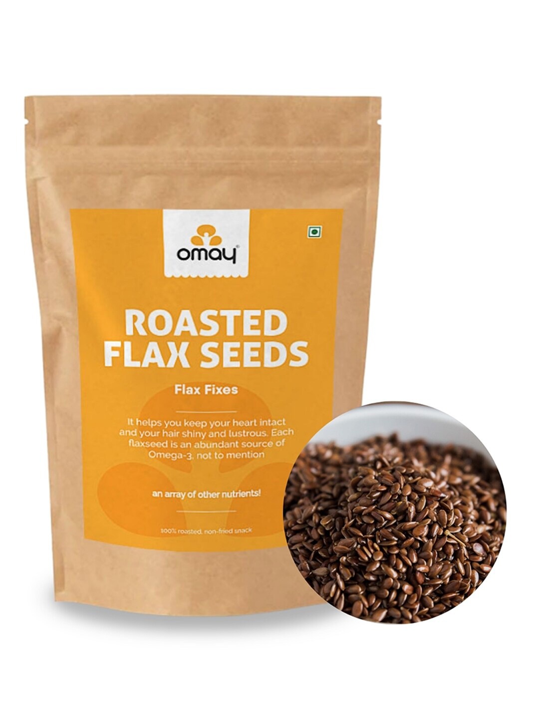 

Omay Foods Roasted Flaxseeds - 400g, Yellow