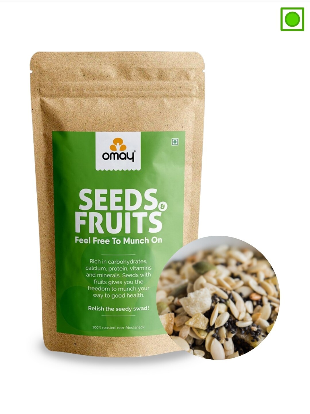 

Omay Foods Mixed Seeds And Fruits - 400 gm, Green