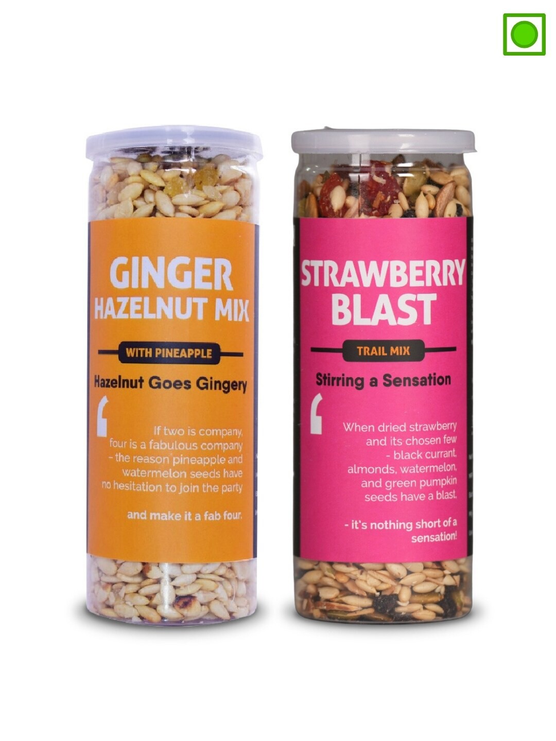 

Omay Foods Strawberry And Ginger Hazelnut Mix- 160g Each, Pink