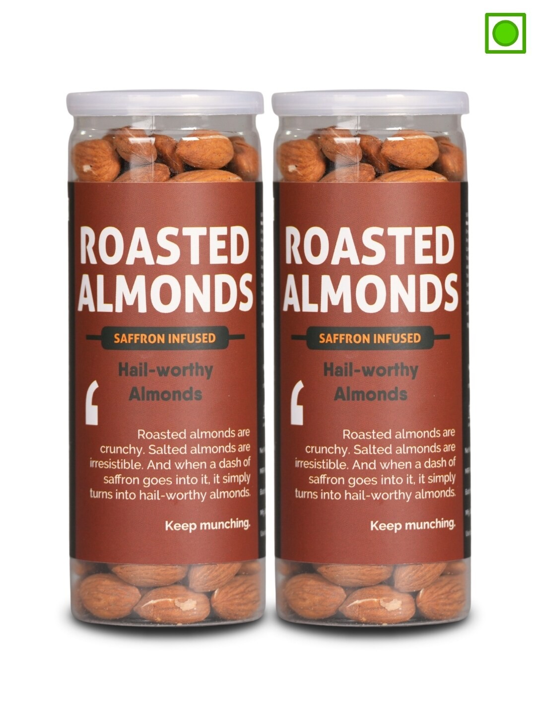 

Omay Foods Saffron Infused Roasted Almonds - 340 gm, Brown