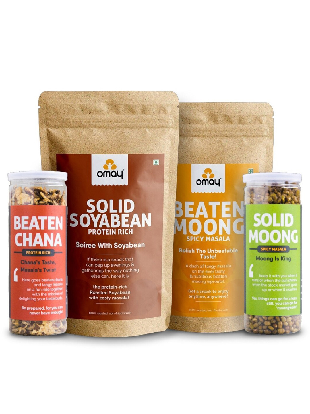 

Omay Foods Set Of 4 Protein Power 1000g, Brown