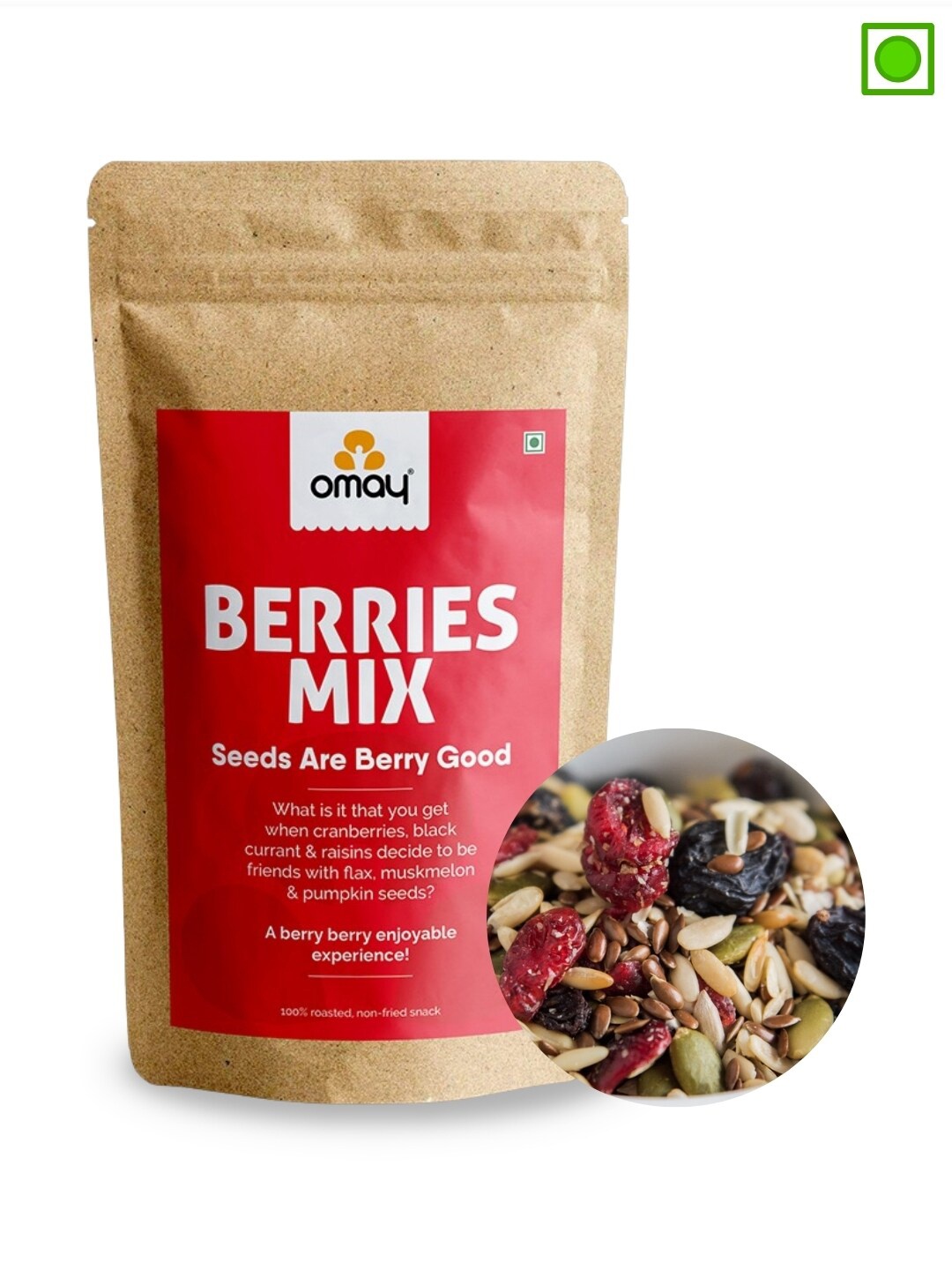 

Omay Foods Berries Pouch Trail Mix- 400g, Red