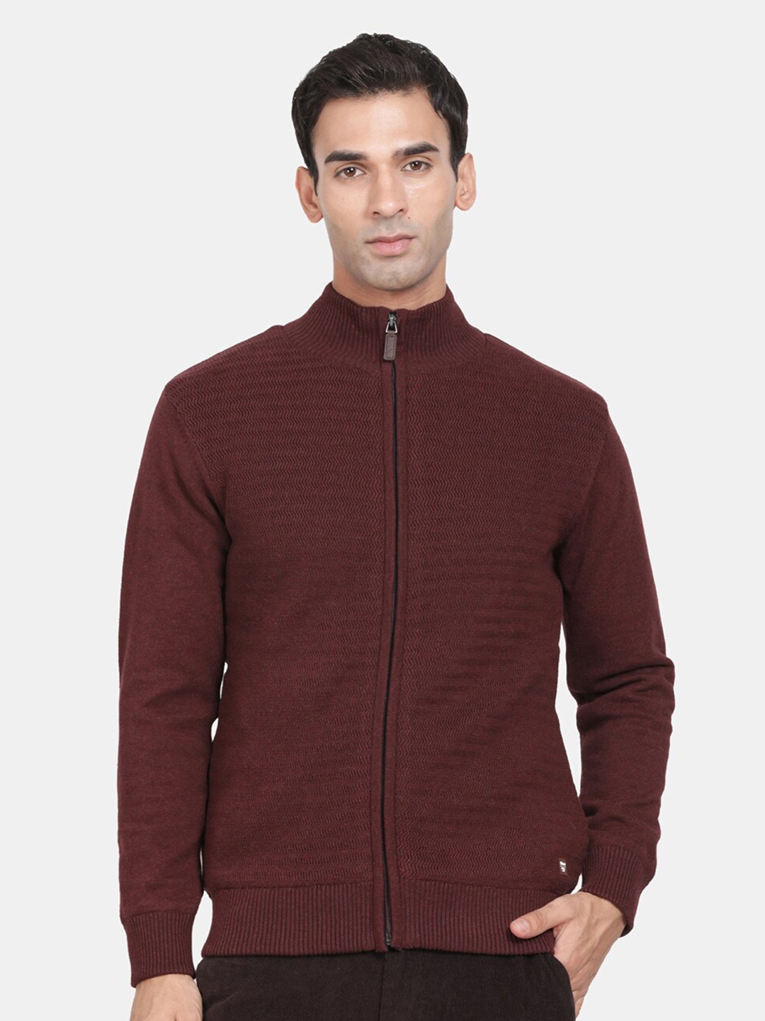 

t-base Cotton Cardigan Sweater, Maroon