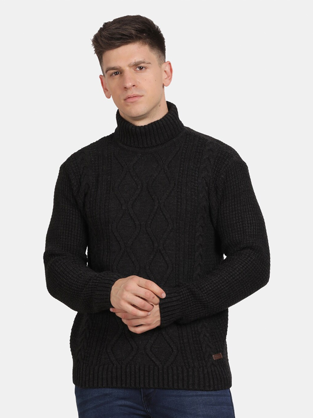 

t-base Cable Knit Pullover Sweaters, Black