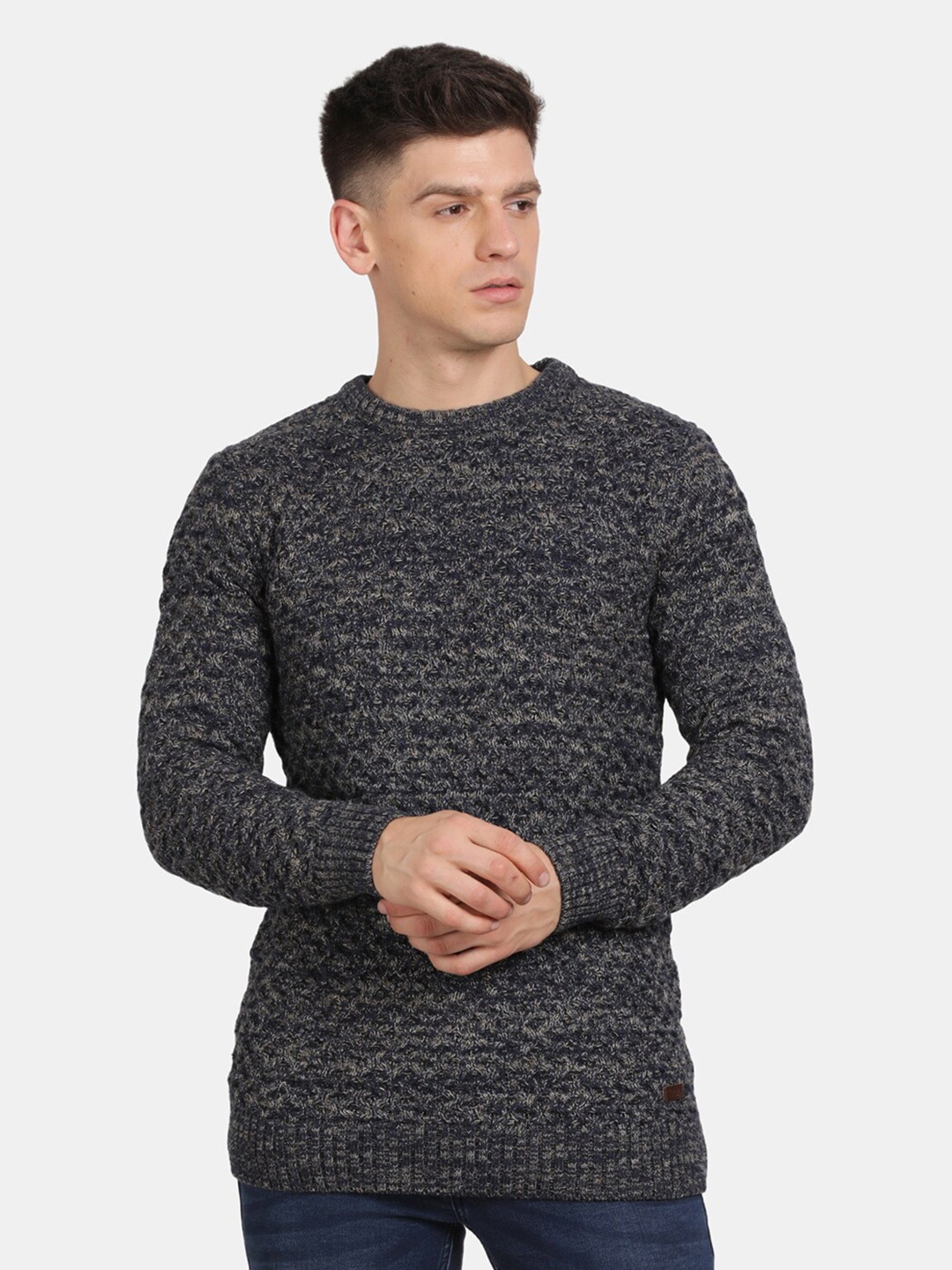 

t-base Cable Knit Pullover Sweaters, Navy blue