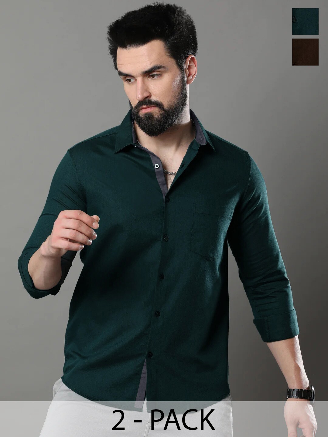 

Tee Projekt Slim Fit Striped Cotton Standard Opaque Casual Shirt, Brown
