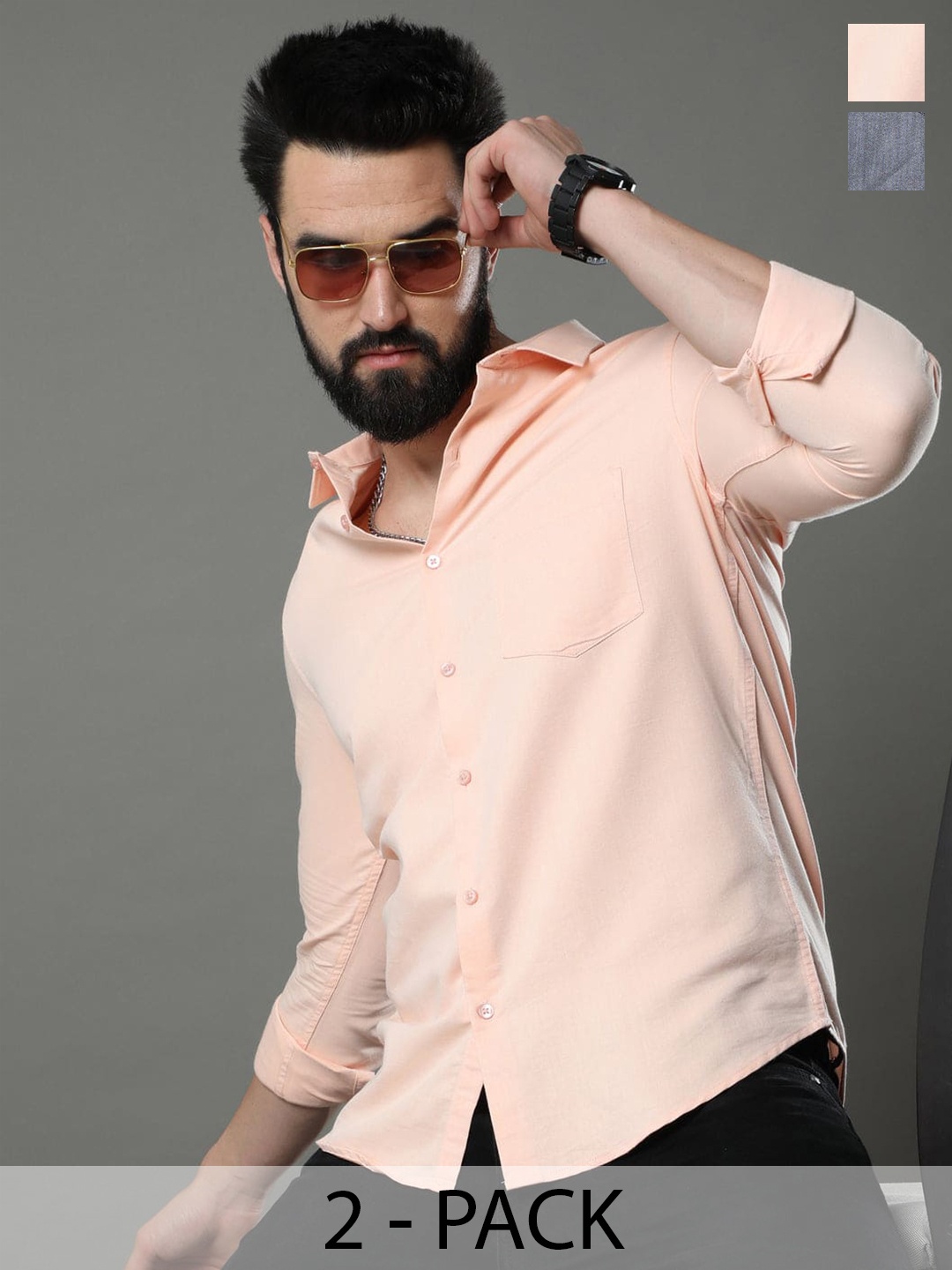 

Tee Projekt Slim Fit Striped Cotton Standard Opaque Casual Shirt, Peach