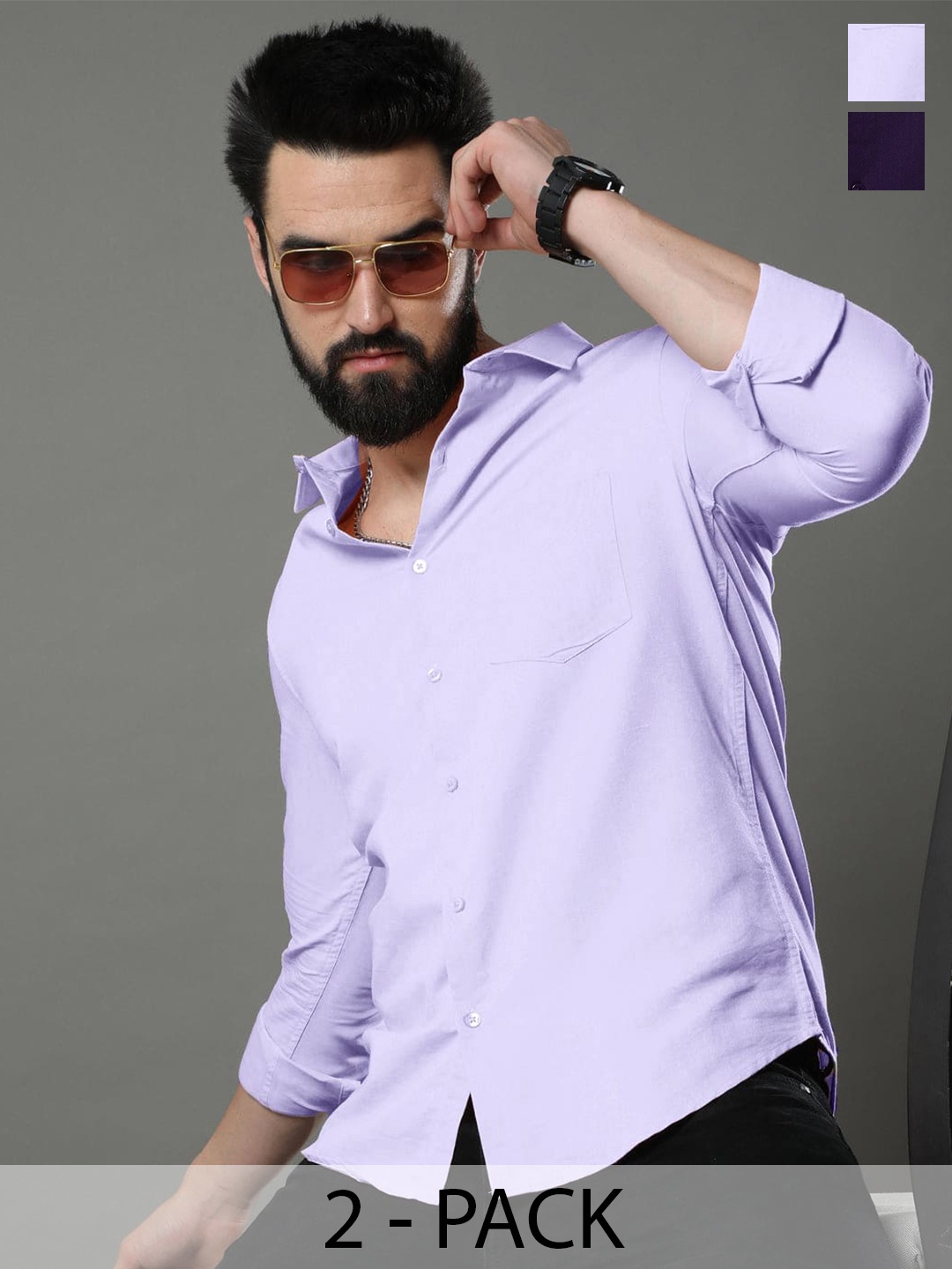 

Tee Projekt Slim Fit Striped Cotton Standard Opaque Casual Shirt, Lavender