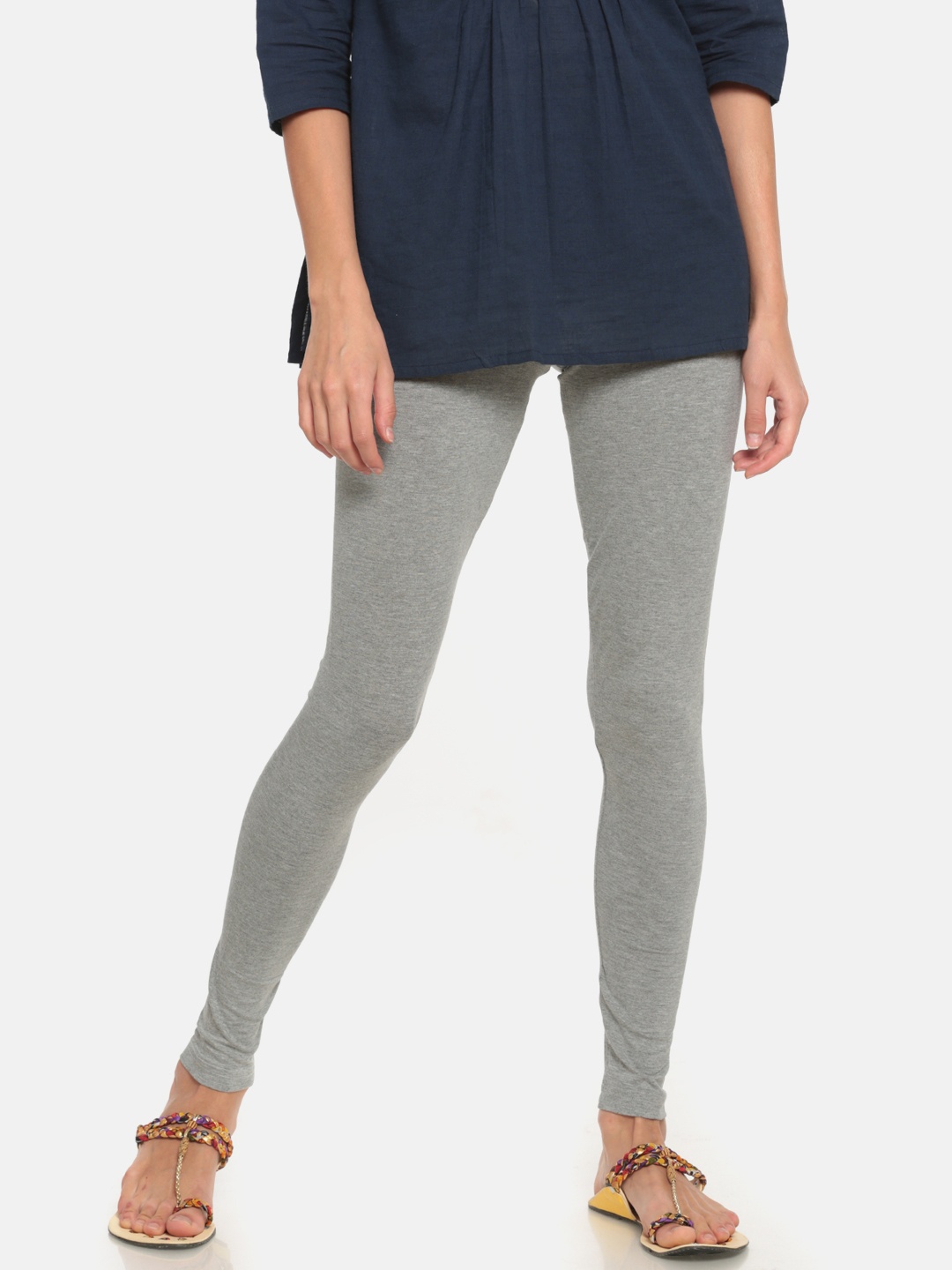 

Go Colors Women Pink Solid Ankle-Length Leggings, Grey