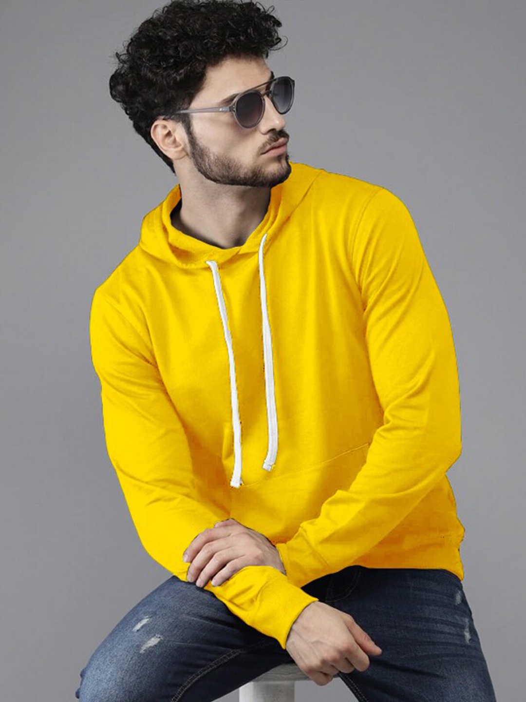 

BAESD Regular Cotton Casual Hooded Sweatshirt, Yellow