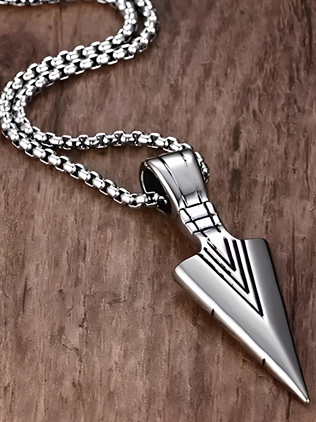 

KARISHMA KREATIONS Men Set Of 2 Silver-Plated Pendants With Chain, Black
